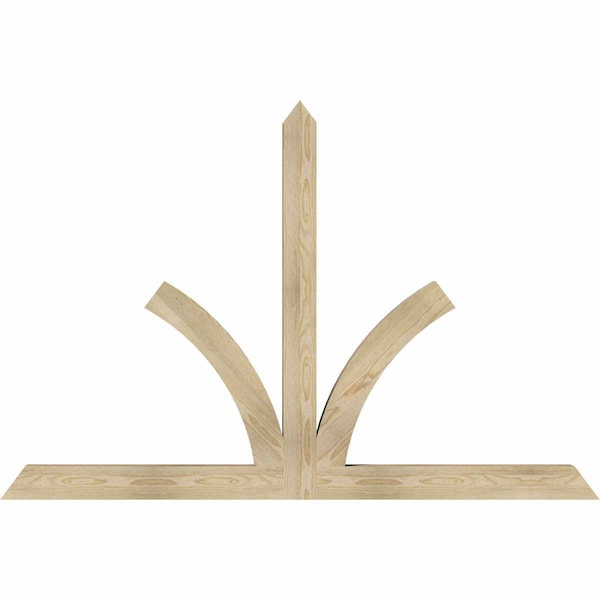 Ekena Millwork Richland Rough Sawn Timber Gable Bracket, Douglas Fir, 72"W x 48"H x 4"D x 4"F, 16/12 Pitch GBW072X48X0404RIC00RDF - main